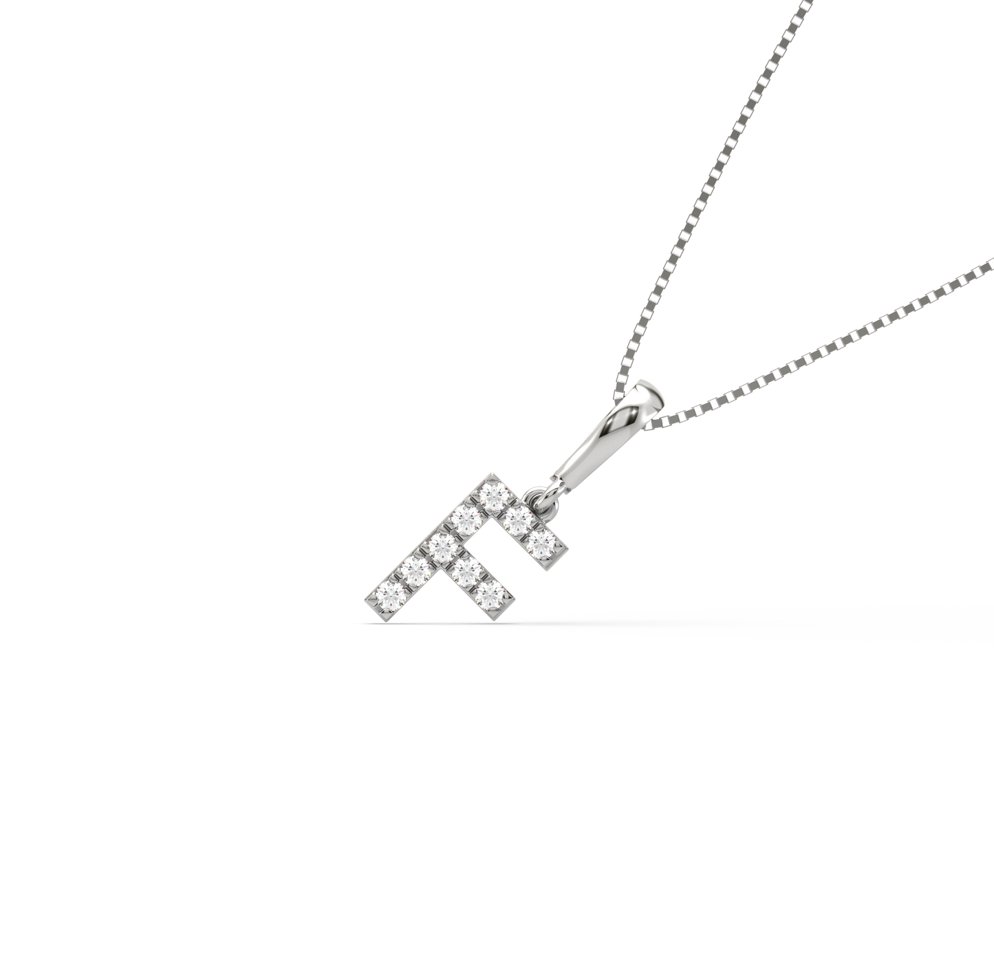 F Alphabet Diamond Pendant