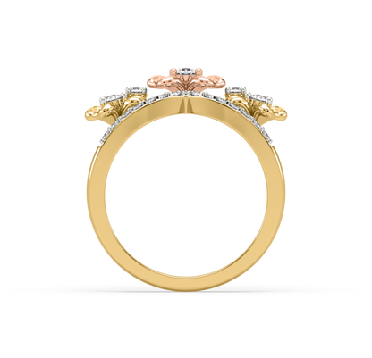 Zoe Flower Wave Diamond Ring