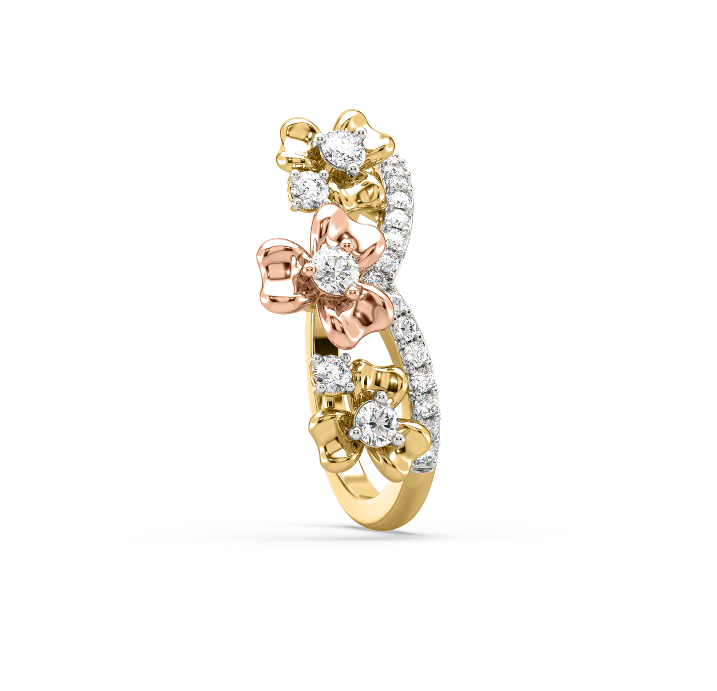 Zoe Flower Wave Diamond Ring