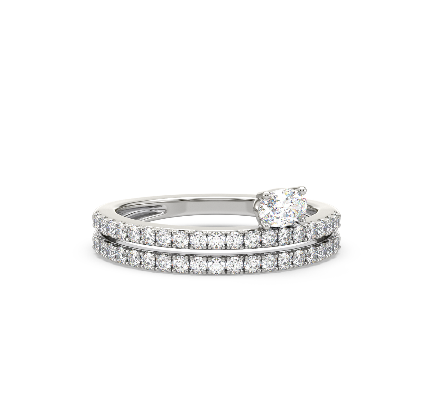 Lucy Oval Solitaire Diamond Ring