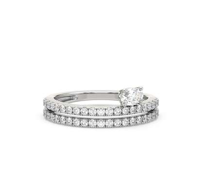 Lucy Oval Solitaire Diamond Ring