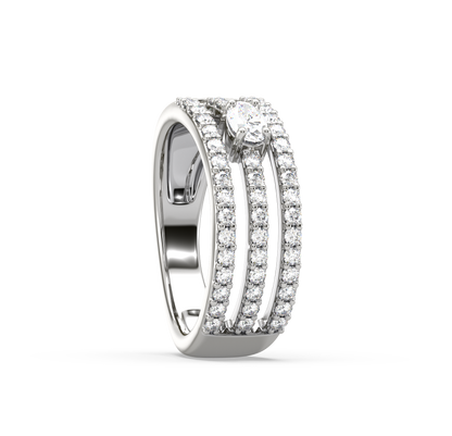 Gemma Three-Line Ornate Ring