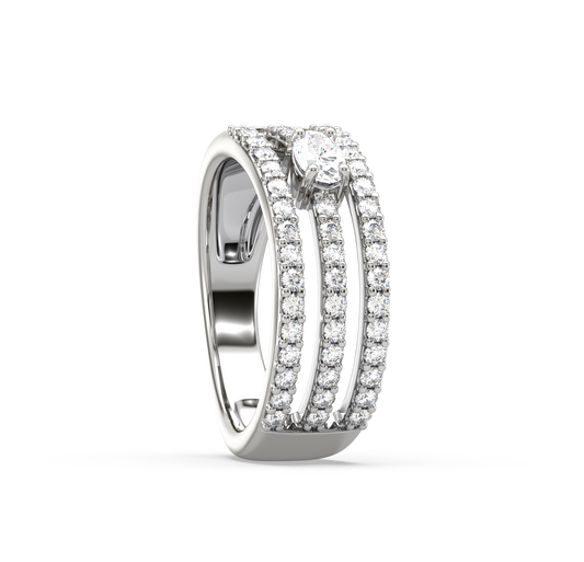 Gemma Three-Line Ornate Ring