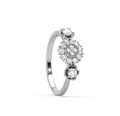 Avah 3 Flower Diamond Ring