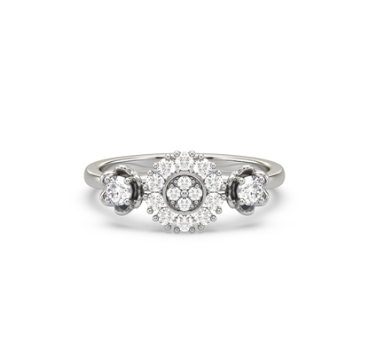 Avah 3 Flower Diamond Ring