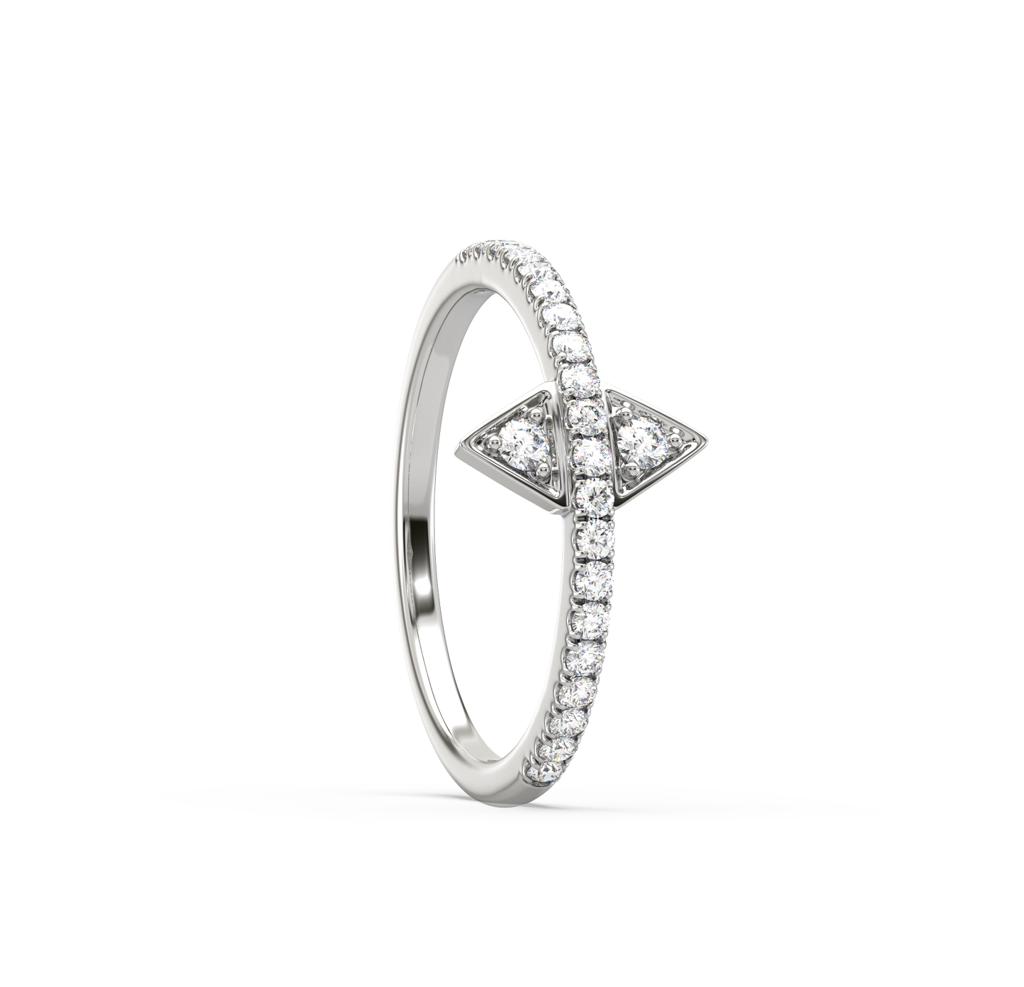 Aubrie Two Sided Triangle Diamond Ring