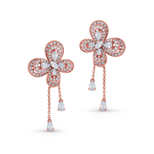 Dangling Butterfly Diamond Earring