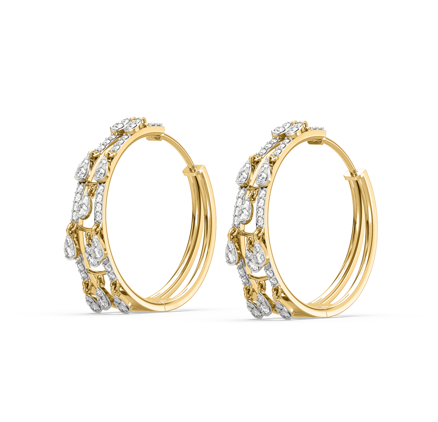 Rachel Two-Line Hoop Earrings