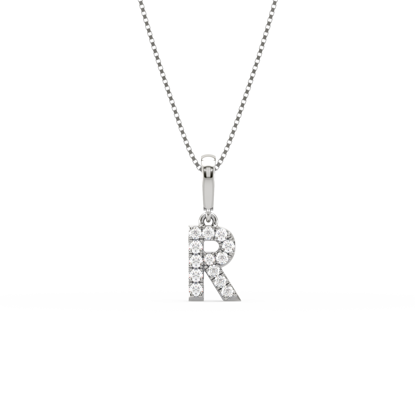 R Diamond Alphabet Pendant