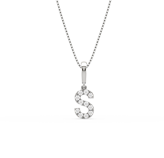 S Diamond Alphabet Pendant