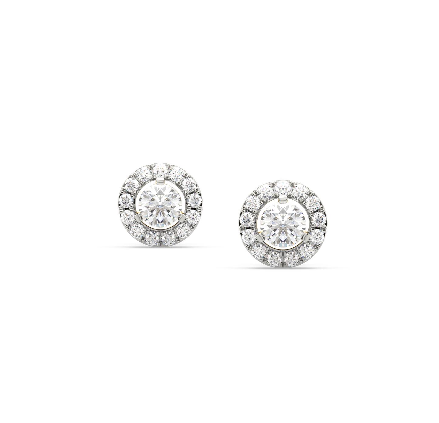 Kyra Halo Solitaire Studs