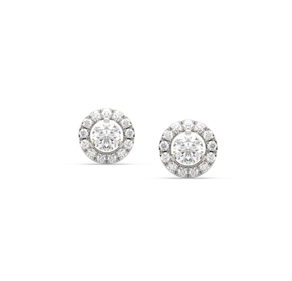 Kyra Halo Solitaire Studs