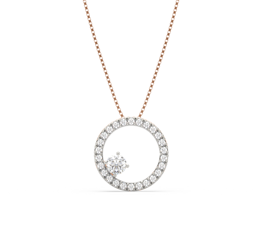 Cecile Circular Diamond Pendant