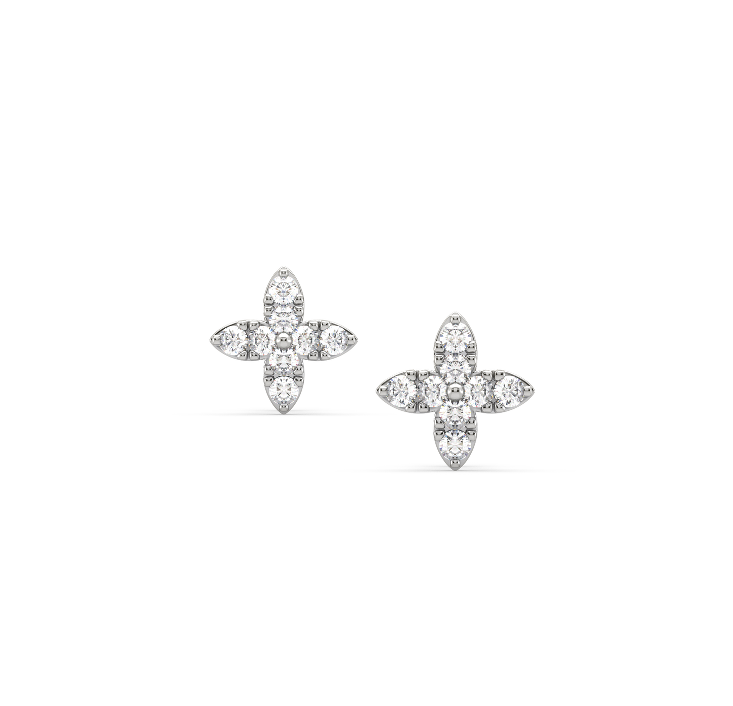 Lucille Flower Diamond Stud Earrings