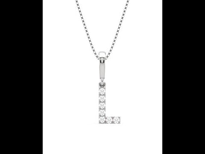 L Alphabet Diamond Pendant