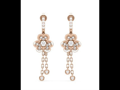 Evanna Flower Diamond Dangler