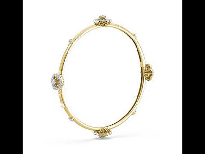 Leva Floral Diamond Bangle