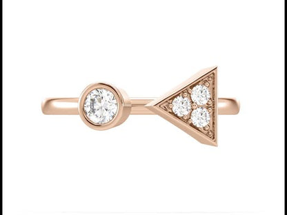 Lydia Open-Arrow Stackable Diamond Ring