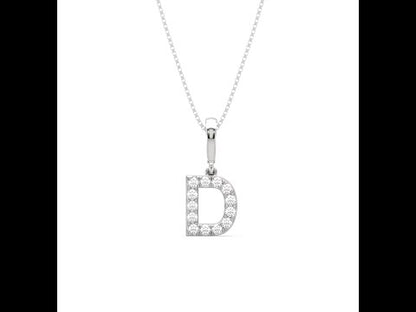 D Alphabet Diamond Pendant