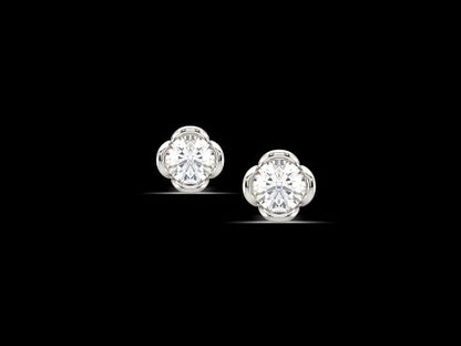 Amora Floral Solitaire Studs