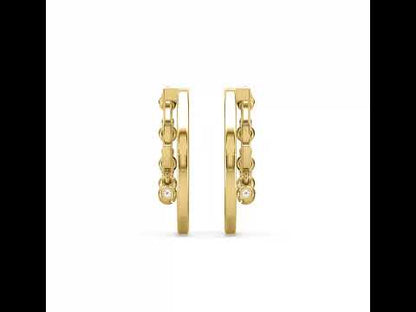 Tamara Two-Line Diamond Hoop Earrings