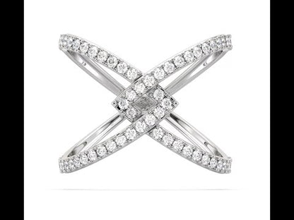 Aurora Criss Cross Diamond Ring