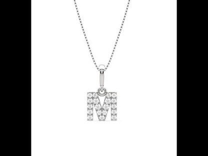 M Alphabet Diamond Pendant