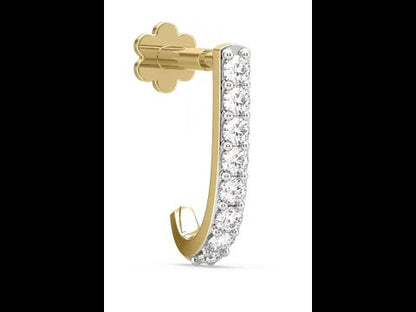 Varya Diamond J Nose Pin