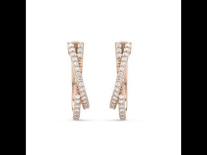 Sandy Criss Cross Diamond Hoop Earrings