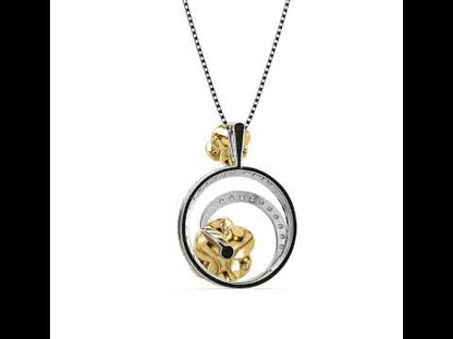 Raina 2 tone Floral Diamond Pendant