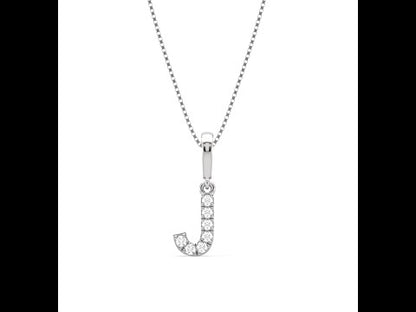 J Alphabet Diamond Pendant