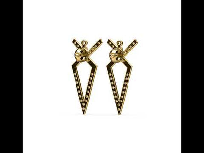 Desiree Triangle Front Back Earrings