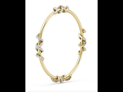 Elaine Twirl Diamond Bangle