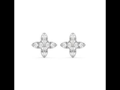 Lucille Flower Diamond Stud Earrings