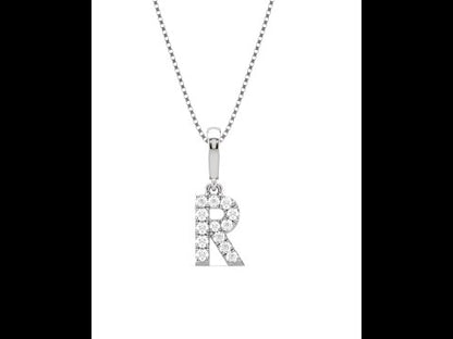 R Diamond Alphabet Pendant